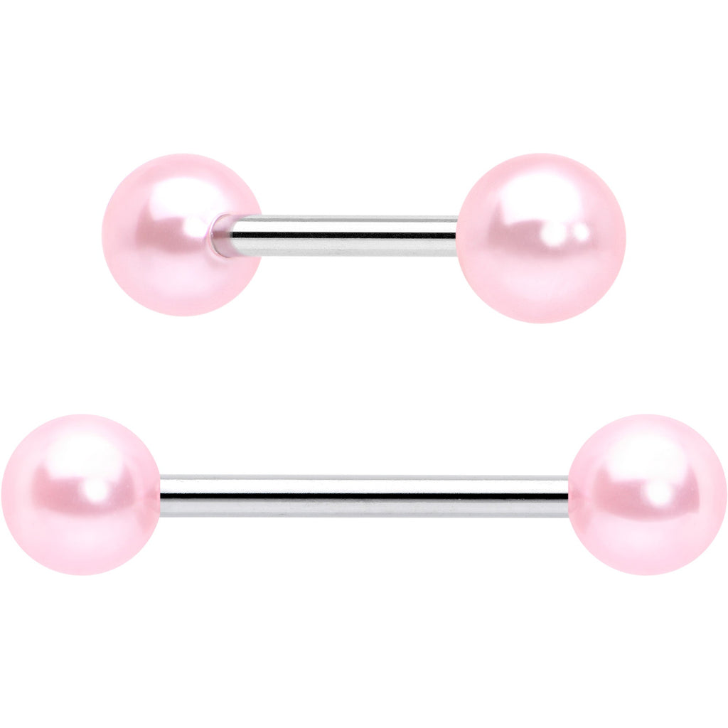 Purple Clear CZ Gem Butterfly Pink Barbell Tongue Ring Set of 4