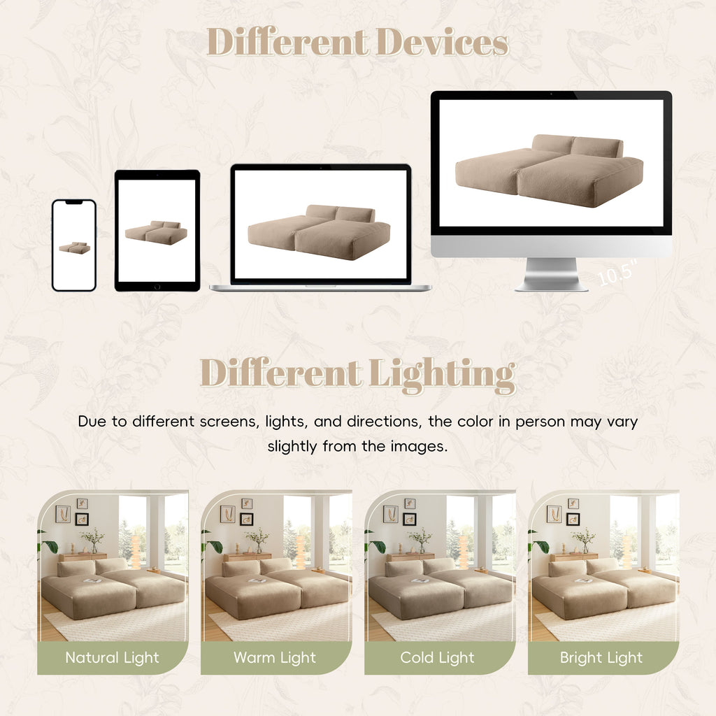 [VIDEO+NEW]90.0'Oversized Modular Sectional Sofa,Fully Compressed,Spacious Foam-Filled Sofa Bed for Living Room,elderly - friendly design,2 PC Free Combination,No Assembly Required,3 Colors