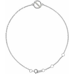 Sterling Silver .03 CTW Natural Diamond Circle 6 1/2-7 1/2" Bracelet