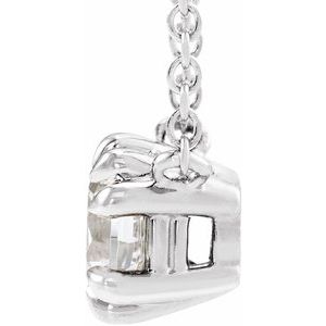 Platinum 1/4 CT Natural Diamond Solitaire 18" Necklace