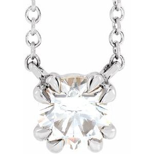 Platinum 1/4 CT Natural Diamond Solitaire 18" Necklace