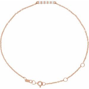 14K Rose Gold Natural Ethiopian Opal Bar 6 1/2-7 1/2" Bracelet