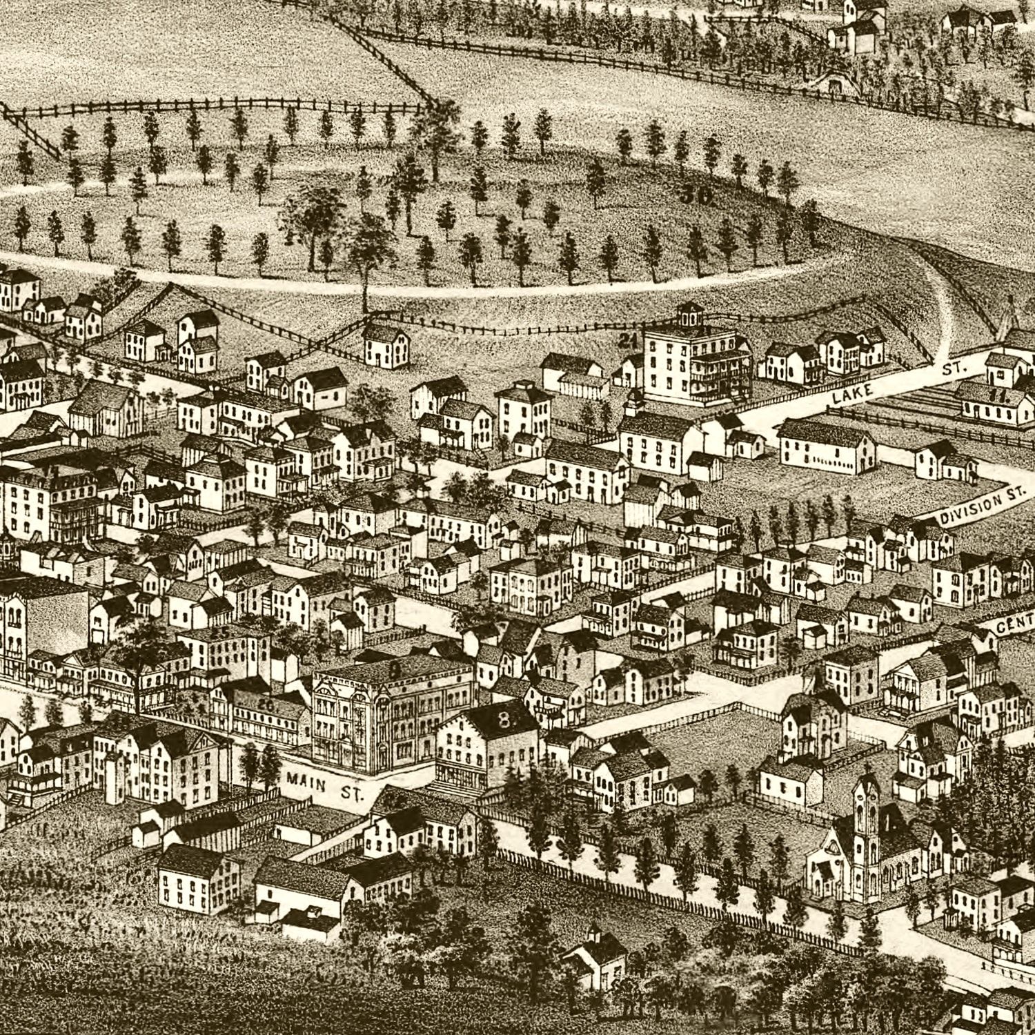 Vintage Map of Richfield Springs, New York 1885