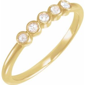 14K Yellow Gold 1/8 CTW Rose-Cut Natural Diamond Stackable Ring