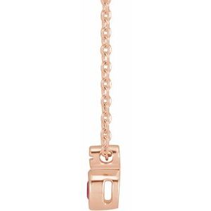 14K Rose Gold Natural Ruby 16-18" Necklace