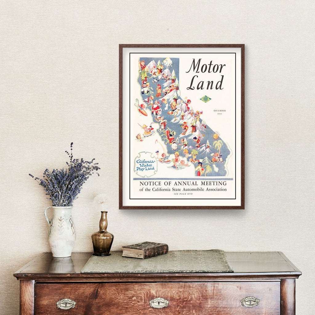 Vintage Map of California 1933