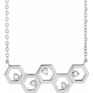 Platinum .04 CTW Natural Diamond Honeycomb 16" Necklace
