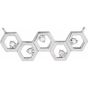 Platinum .04 CTW Natural Diamond Honeycomb Necklace Center
