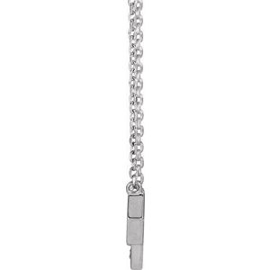 14K White Gold .04 CTW Natural Diamond Honeycomb 16" Necklace