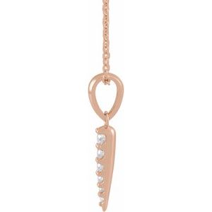 14K Rose Gold 1/10 CTW Natural Diamond Spike 16-18" Necklace
