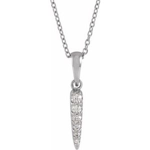 Platinum 1/10 CTW Natural Diamond Spike 16-18" Necklace