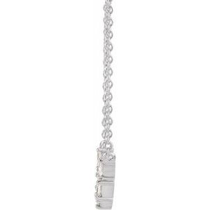 14K White Gold 1/6 CTW Natural Diamond V 16" Necklace