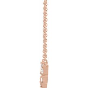 14K Rose Gold 1/6 CTW Natural Diamond V 16" Necklace