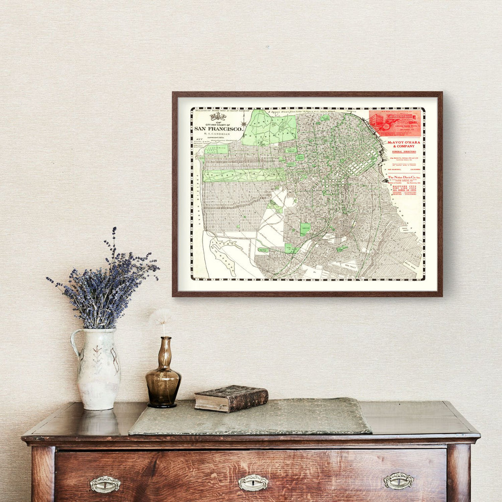 Vintage Map of San Francisco, California 1906