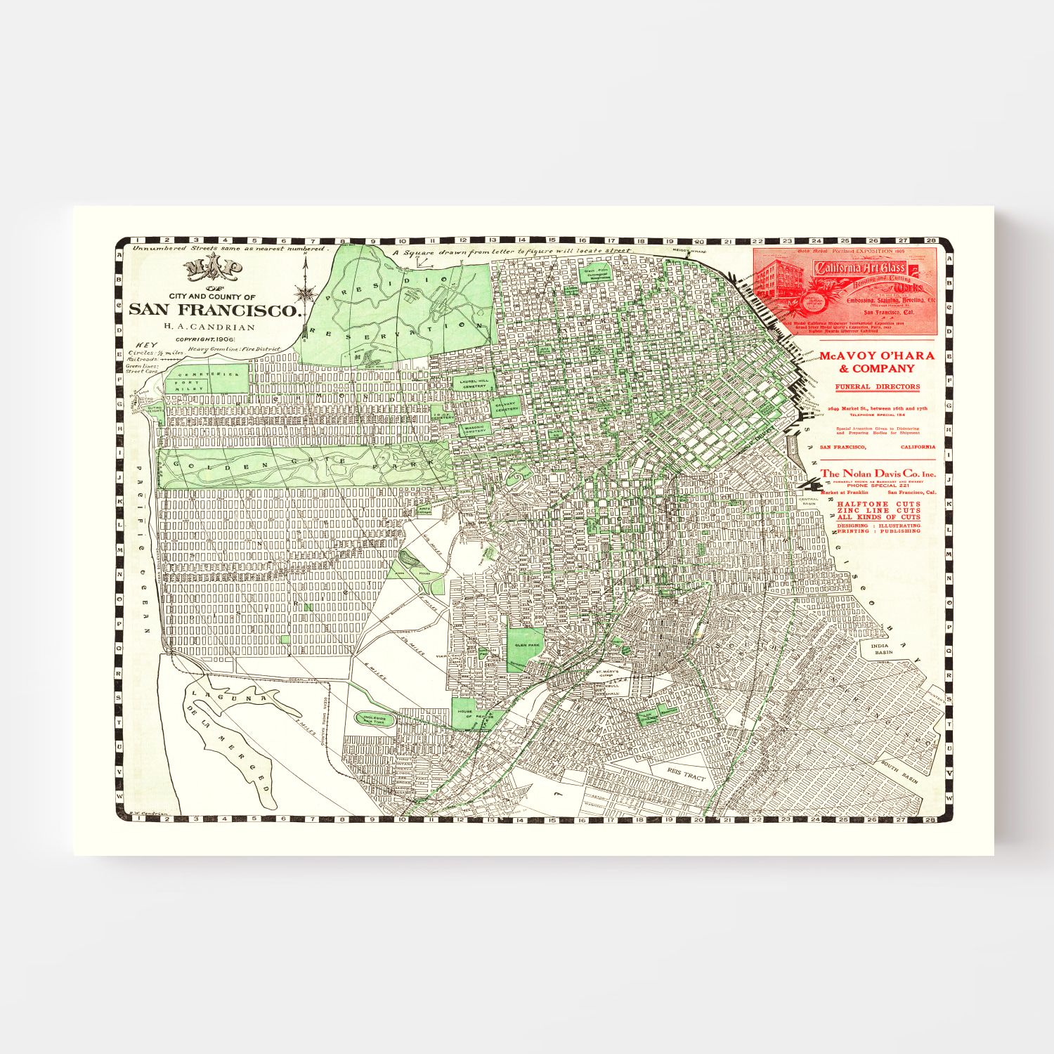 Vintage Map of San Francisco, California 1906