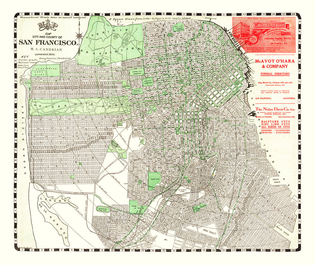 Vintage Map of San Francisco, California 1906