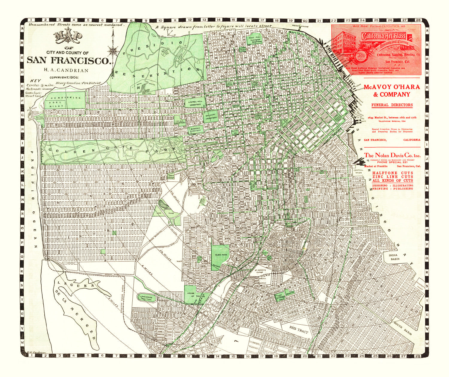 Vintage Map of San Francisco, California 1906