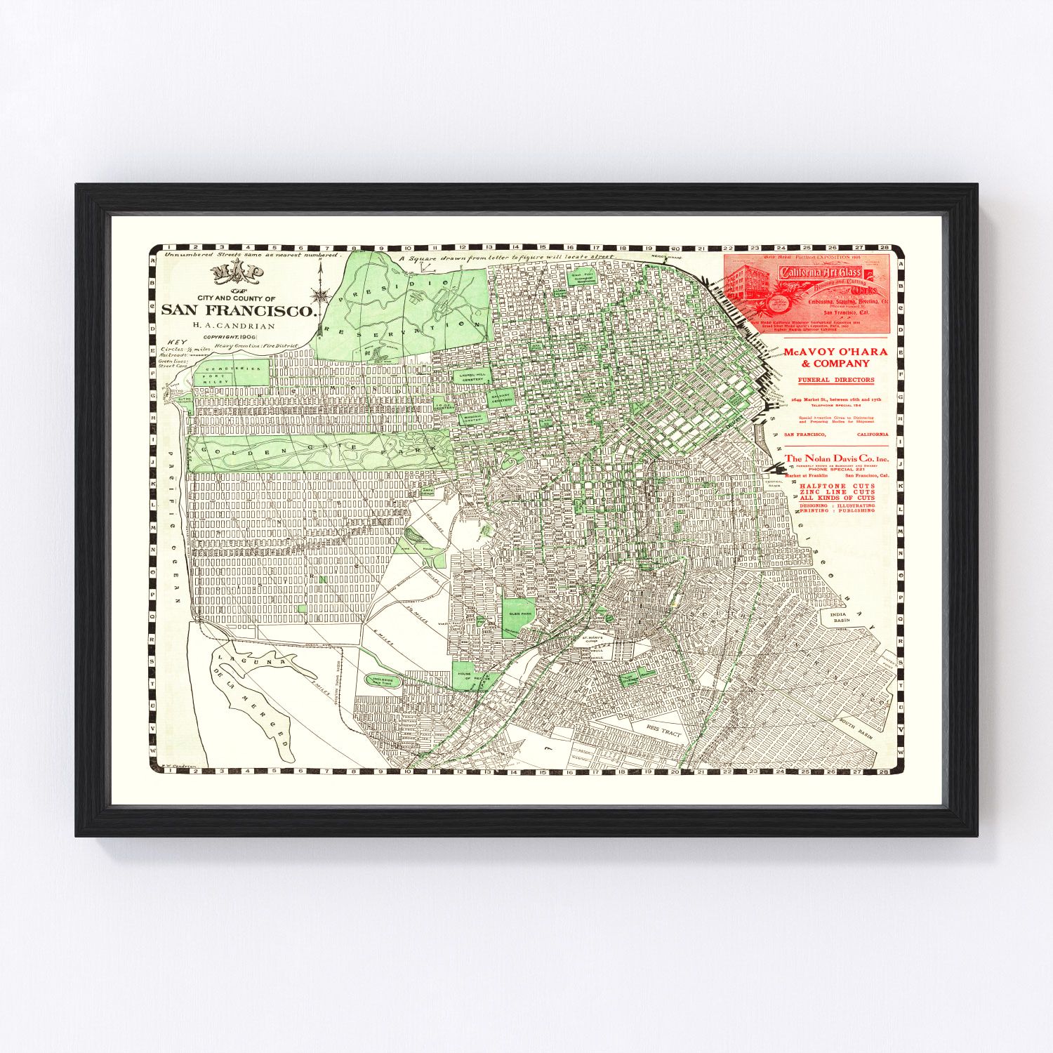 Vintage Map of San Francisco, California 1906
