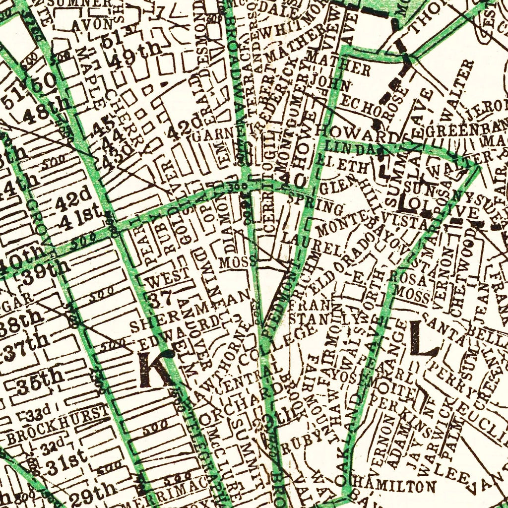 Vintage Map of Oakland, California 1906