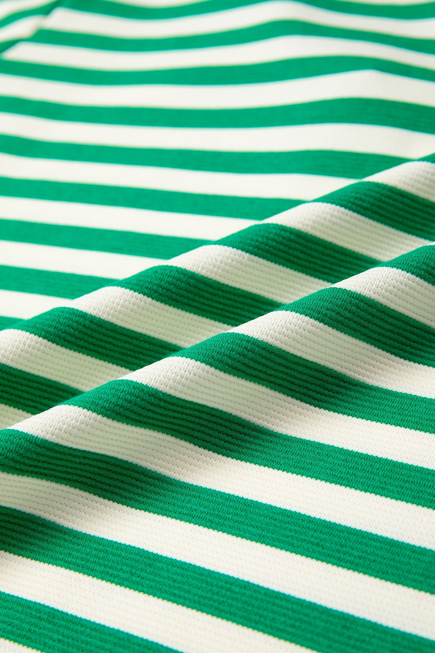 Stripe Contrast Trim Polo Collar Ruffle Sleeve Blouse