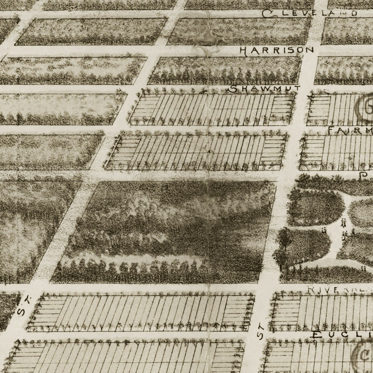 Vintage Map of Riverhead, New York 1890