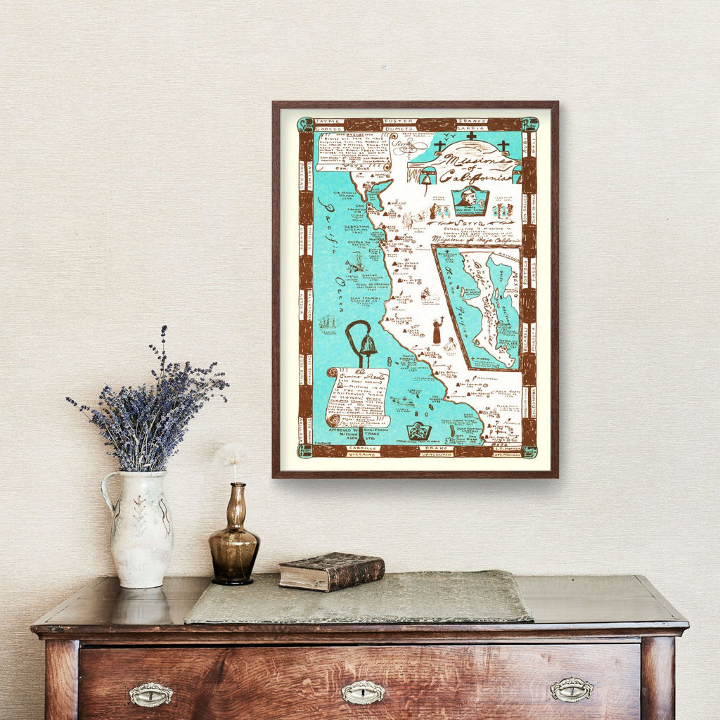 Vintage Map of California 1954