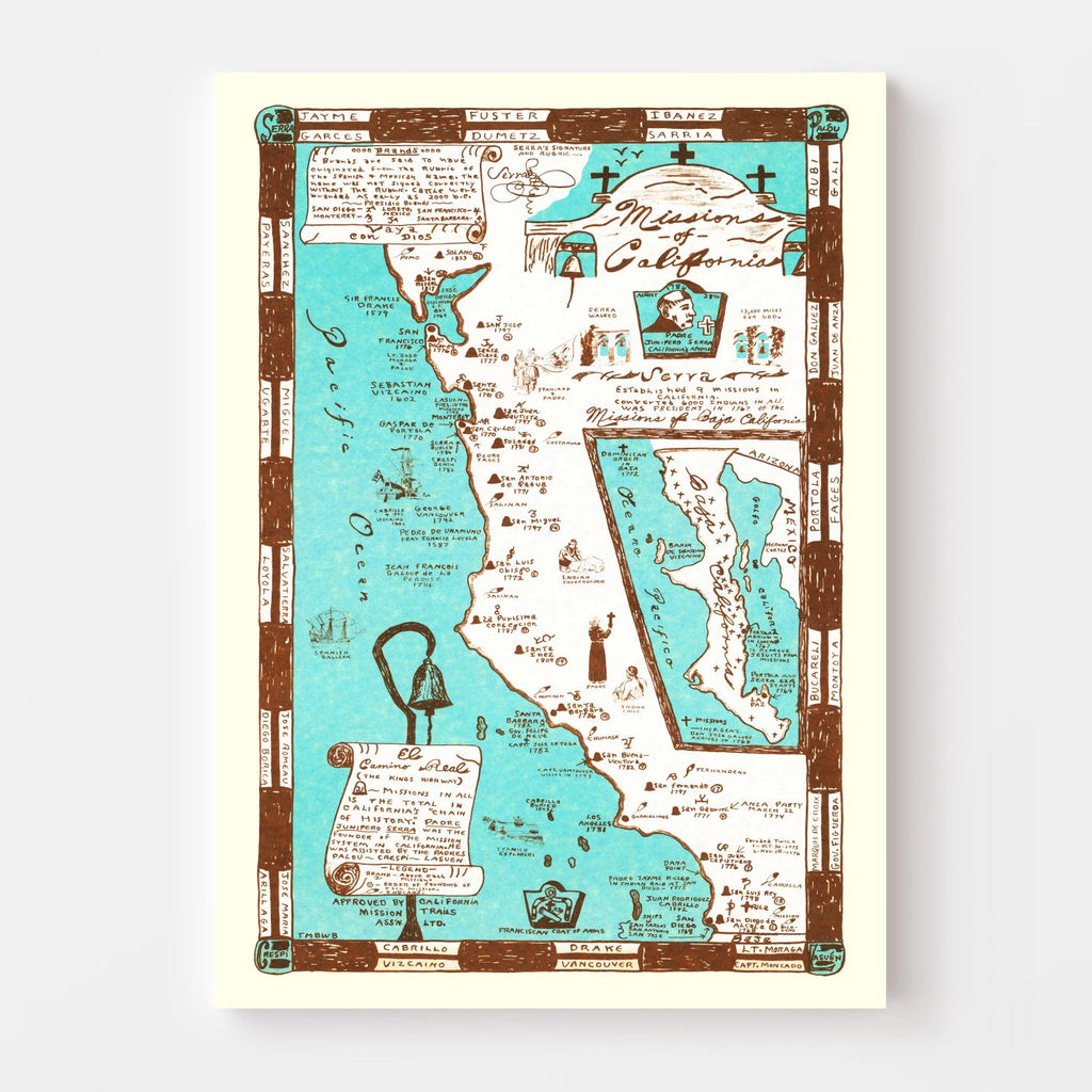 Vintage Map of California 1954