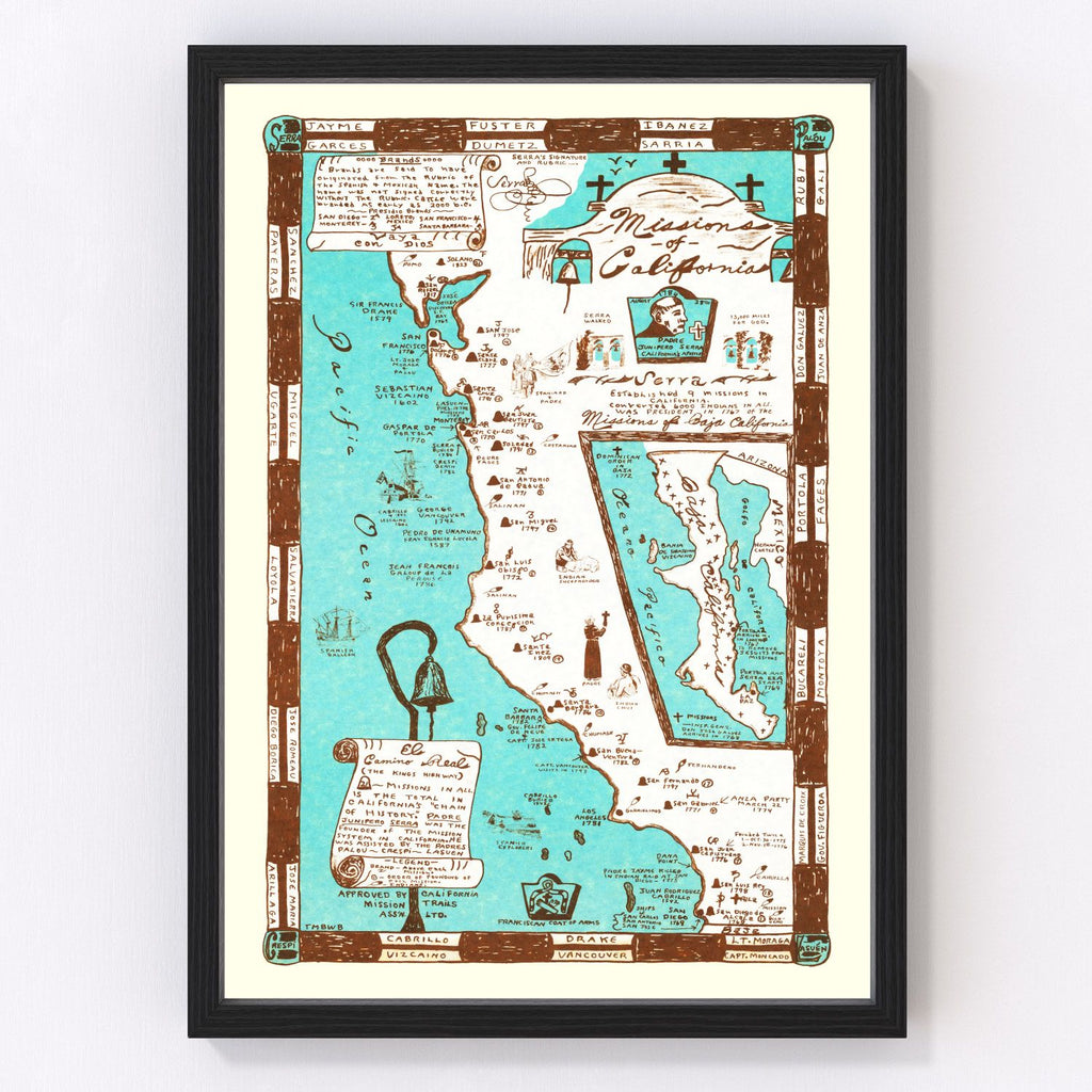 Vintage Map of California 1954