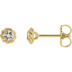 14K Yellow Gold 1/2 CTW Natural Diamond Claw-Prong Rope Earrings