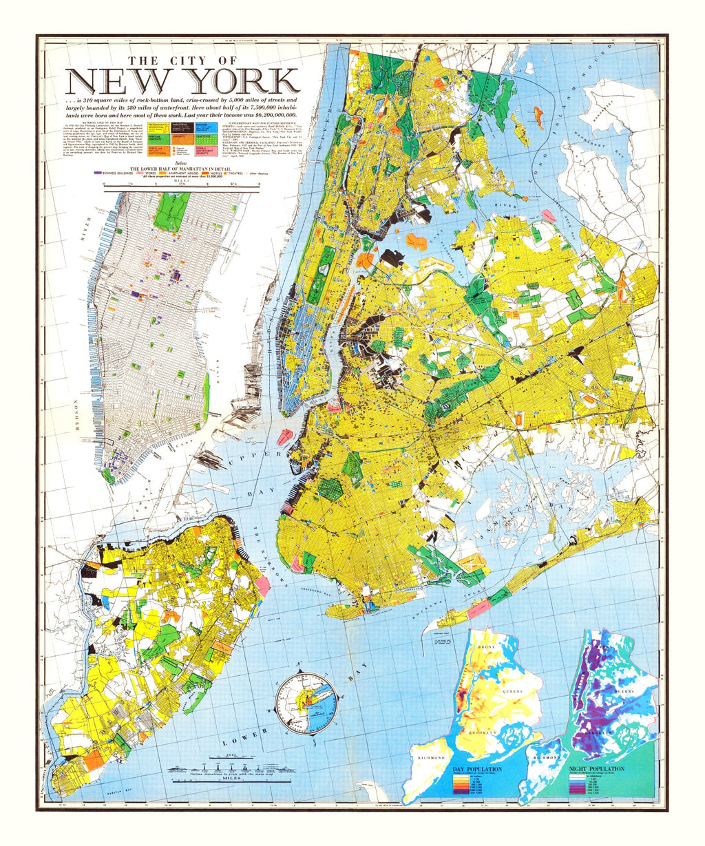 Vintage Map of New York, New York 1939