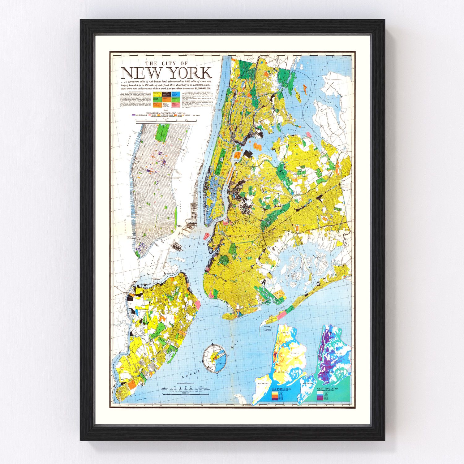 Vintage Map of New York, New York 1939