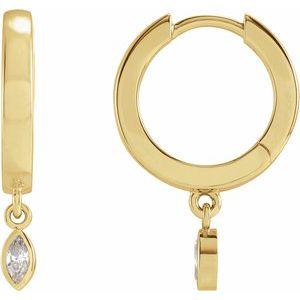 14K White Gold 1/3 CTW Natural Diamond Hinged Hoop Earrings – image 3