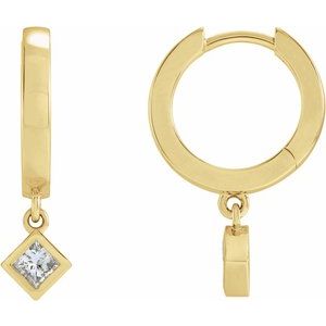 14K Yellow Gold 1/3 CTW Natural Diamond Hinged Hoop Earrings