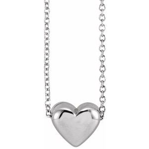 Puffed Heart Necklace or Pendant