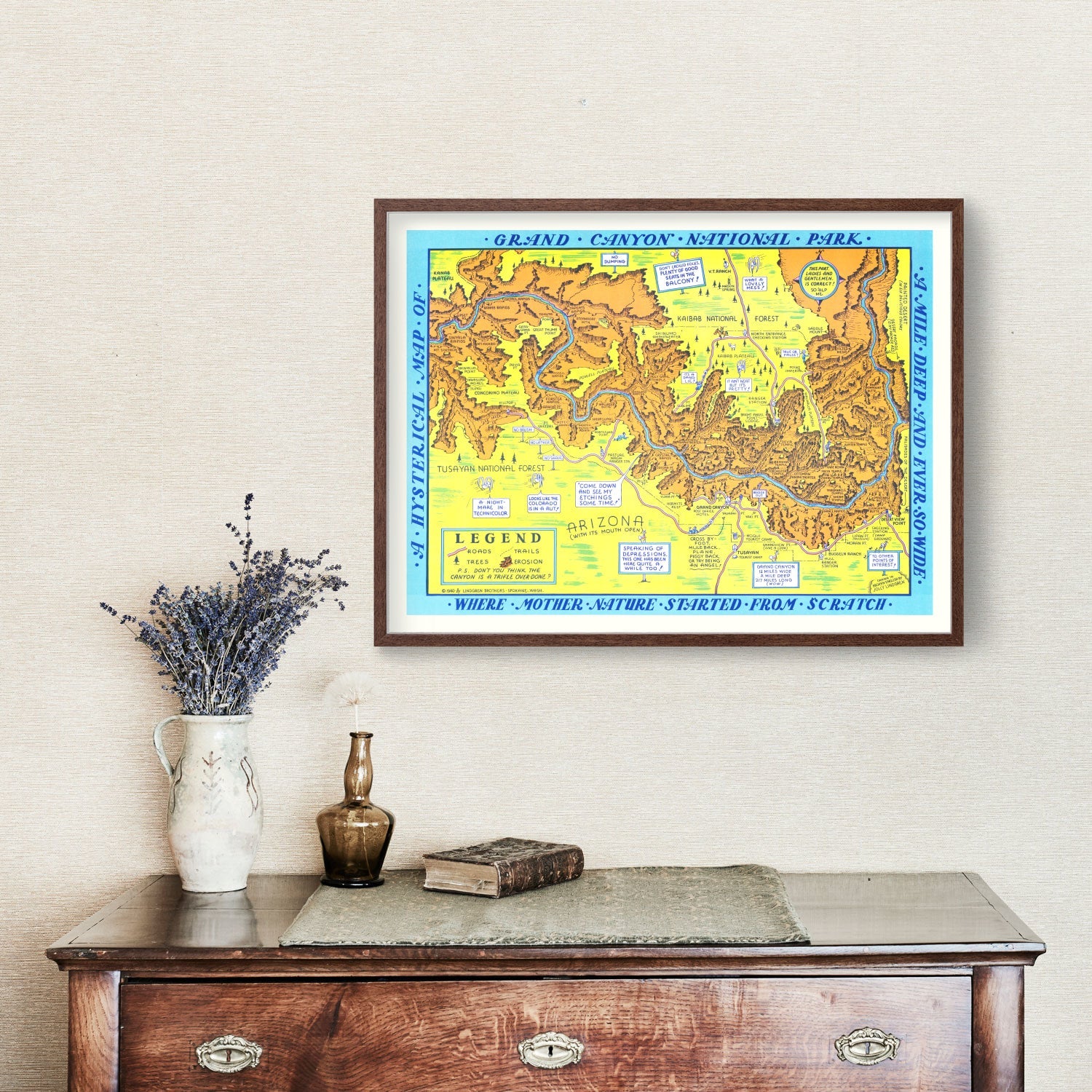 Vintage Map of Grand Canyon National Park, 1940