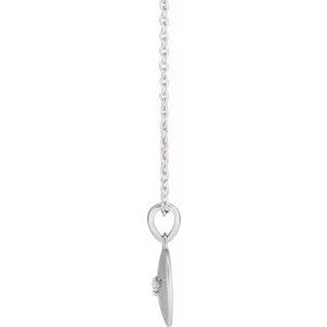 Sterling Silver .015 CT Natural Diamond Sand Dollar 16-18" Necklace