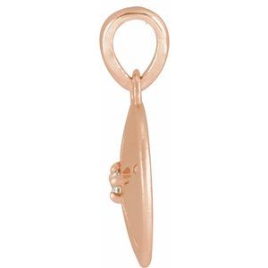 14K Rose Gold .02 CT Natural Diamond Sand Dollar Pendant