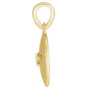 14K Yellow Gold .02 CT Natural Diamond Sand Dollar Pendant