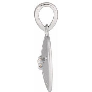 14K White Gold .02 CT Natural Diamond Sand Dollar Pendant