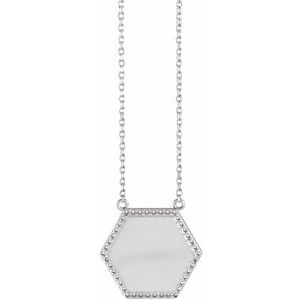Platinum 1/10 CTW Natural Diamond Hexagon 18" Necklace