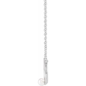 Platinum Cultured Seed Pearl Circle 16" Necklace