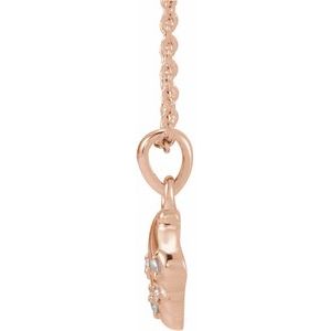 14K Rose Gold .03 CTW Natural Diamond Seashell 16-18" Necklace