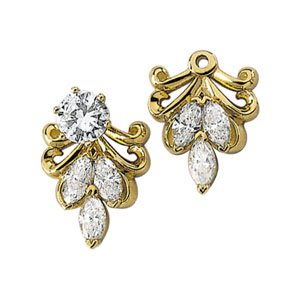 14K Yellow Gold 3/4 CTW Diamond Earring Jackets