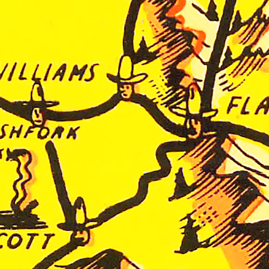 Vintage Map of Arizona 1950