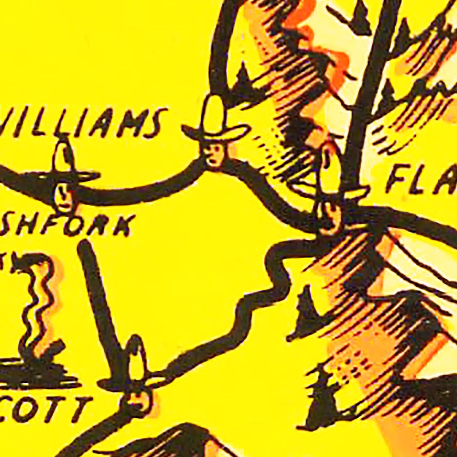 Vintage Map of Arizona 1950