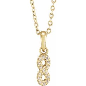 14K Yellow Gold .03 CTW Natural Diamond Petite Infinity 16-18" Necklace