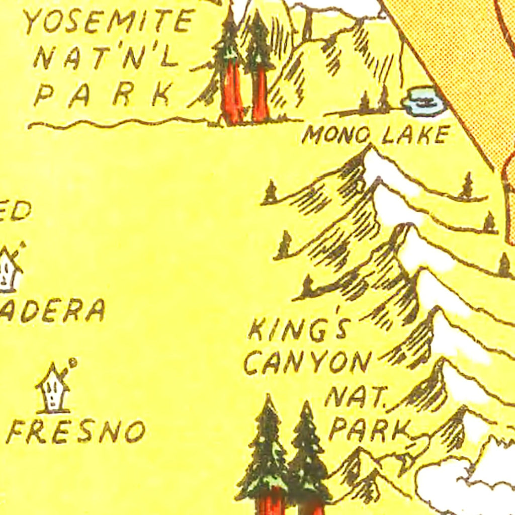 Vintage Map of California 1948