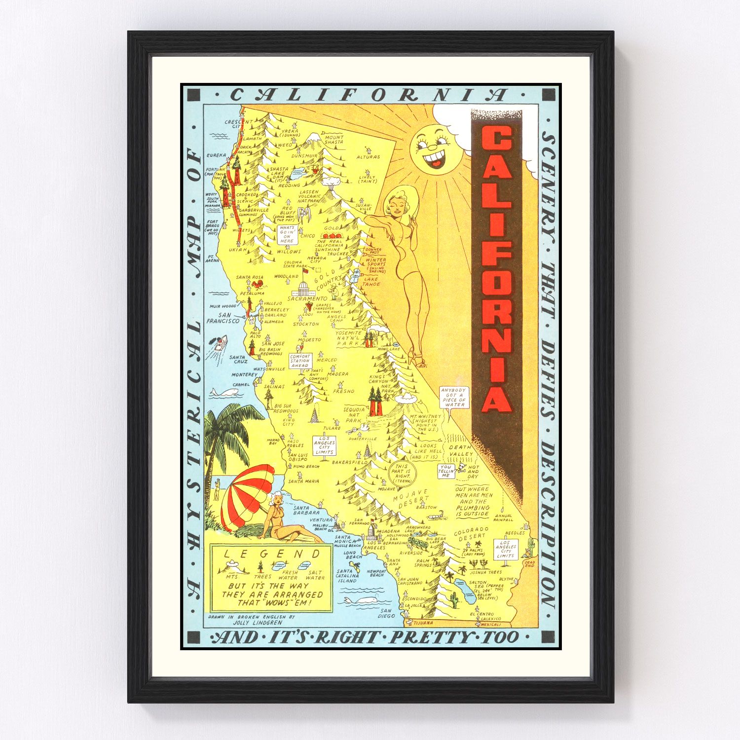 Vintage Map of California 1948