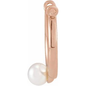 14K Rose Gold Cultured Seed Pearl Circle Necklace Center