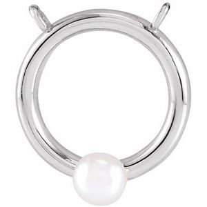 Platinum Cultured Seed Pearl Circle Necklace Center